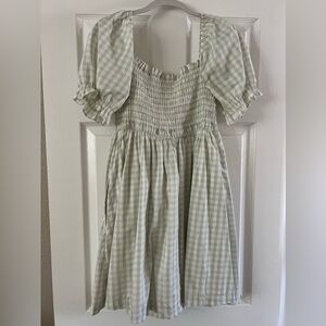 Abercrombie & Fitch Gingham Green Babydoll Dress